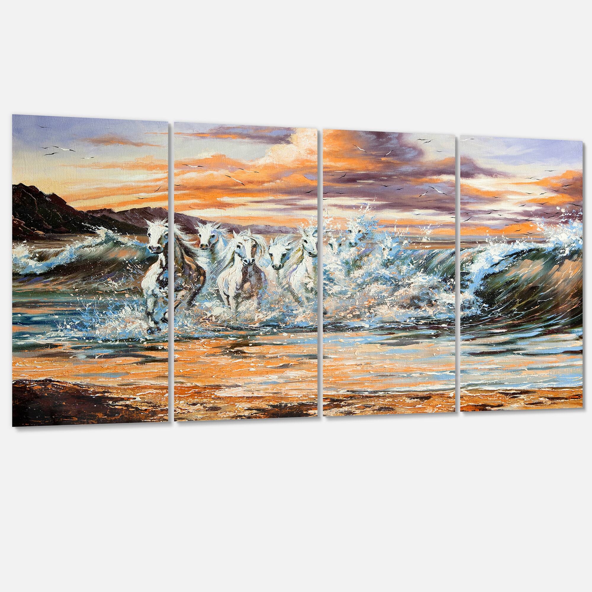 Designart - Horses from Waves